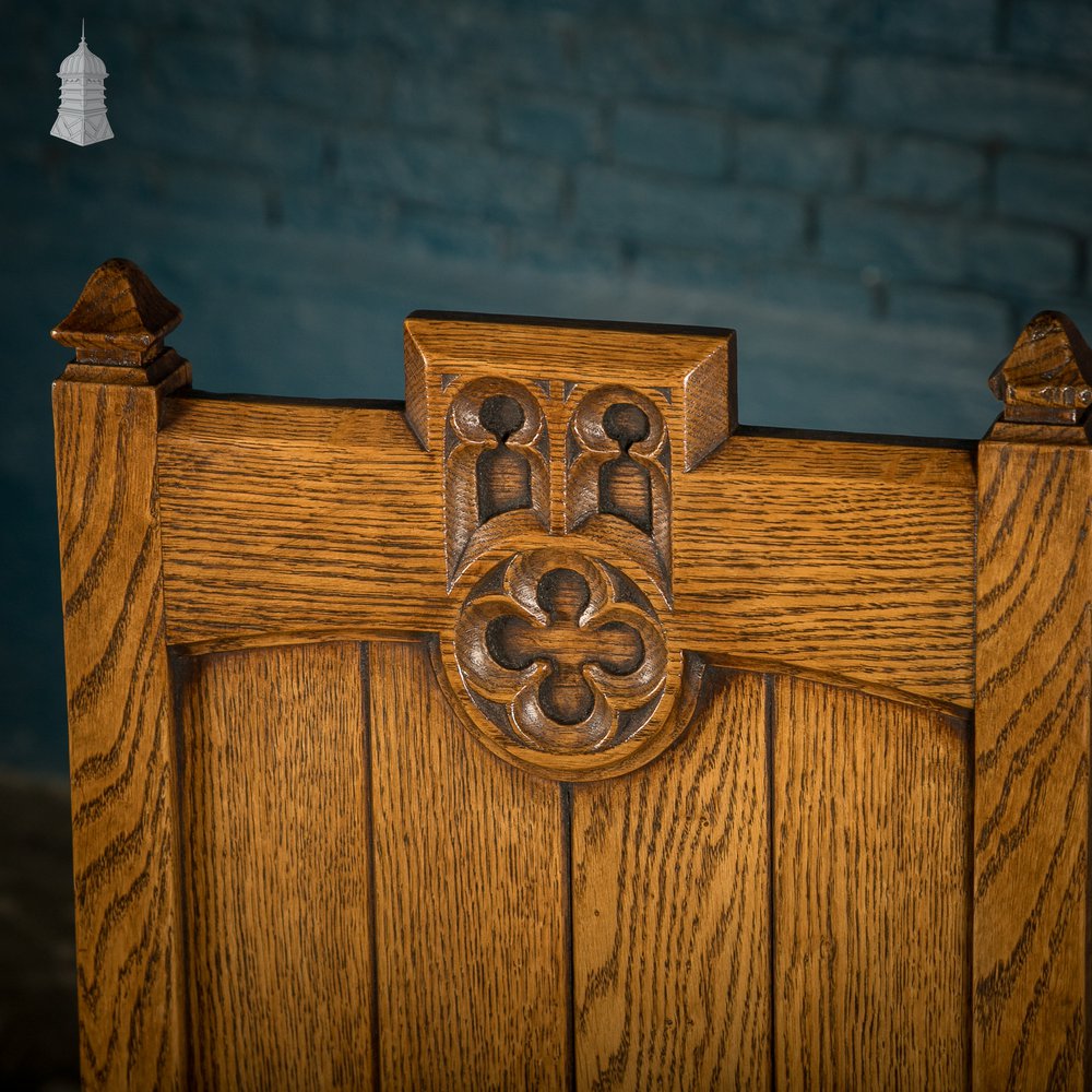 Oak Hallway Chairs, Gothic Revival