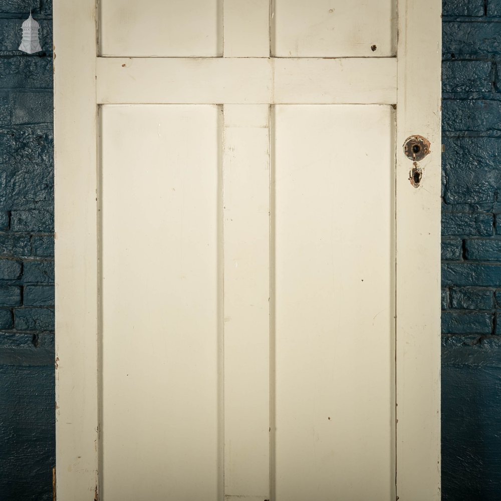 Glazed Pine Door, Victorian Panelled Door with Leaded Glass