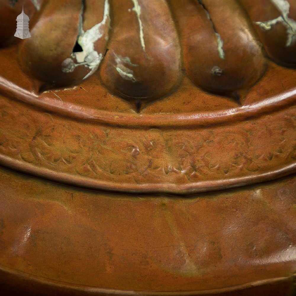 Nuremberg Alms Dish, 17th C Brass, Raised Scalloped Centre and Rolled Rim