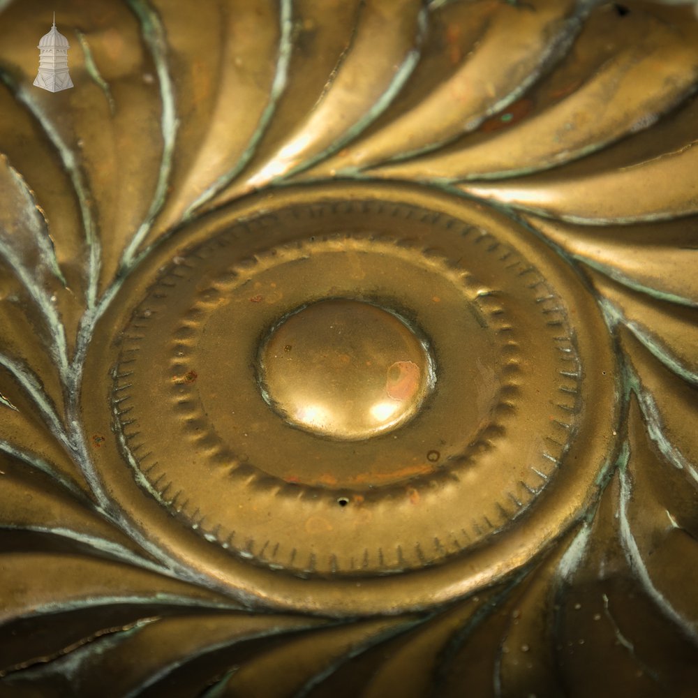 Nuremberg Alms Dish, 17th C Brass, Raised Scalloped Centre and Rolled Rim