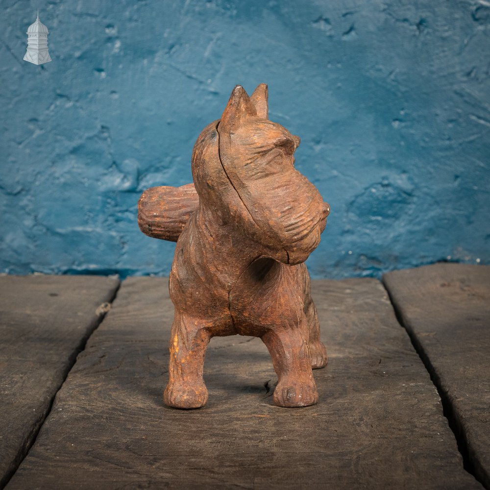 Scottie Dog Doorstop, Vintage Cast Iron, Scottish Terrier with cocked leg