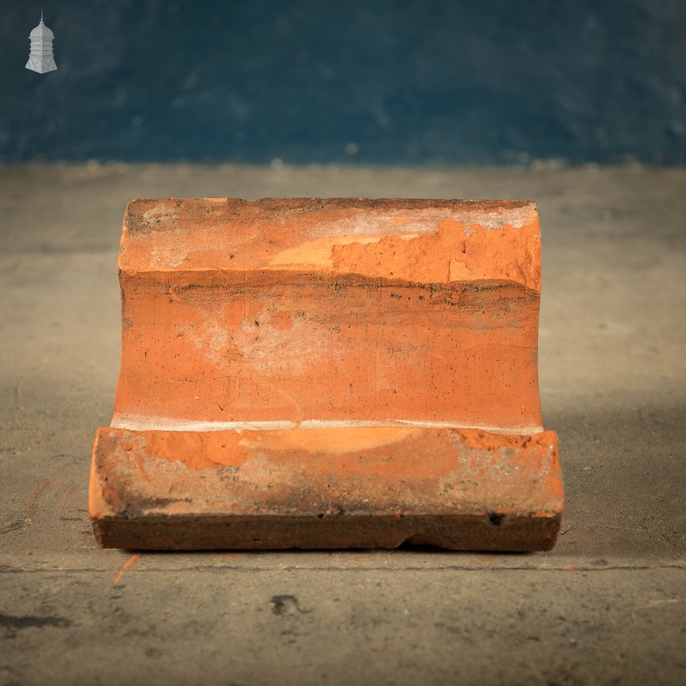 Reclaimed Wall Copings, 19th C Weathered Red Clay, Batch of 48 – A Run of 13 Linear Meters