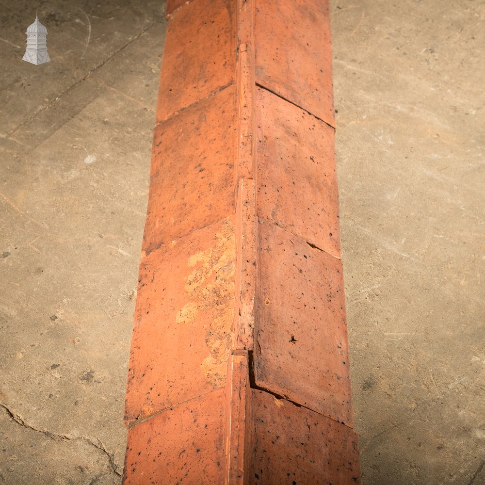 Capped Ridge Tiles, A Batch of 55 Reclaimed Terracotta