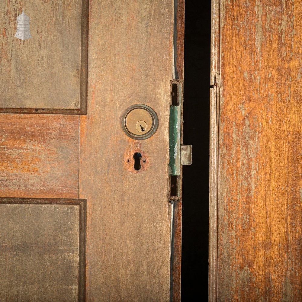 Paneled Hardwood Double Doors, Early 20th C, Mahogany