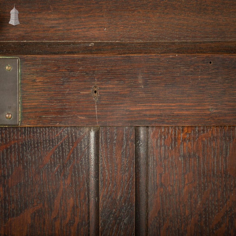 Oak Paneled Door, 5 Panel with Brass Hardware Missing Glazing