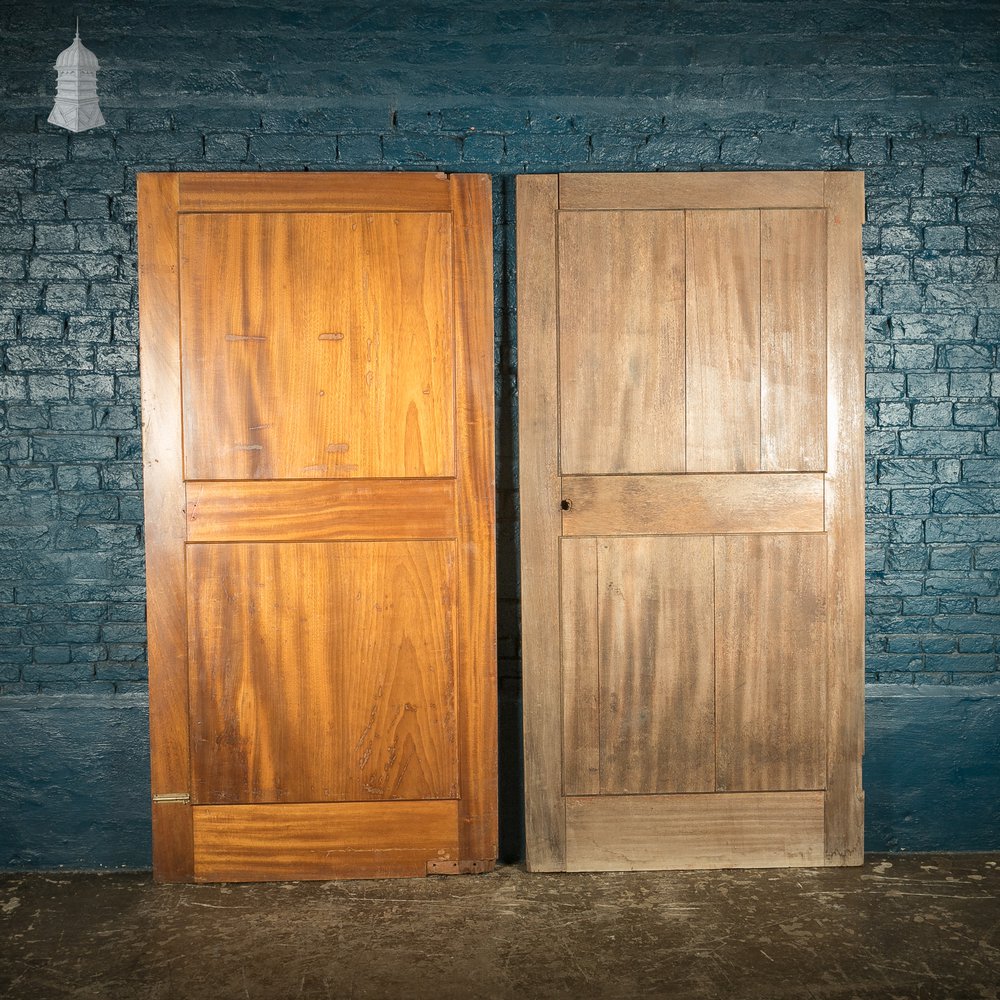 Paneled Mahogany Internal Doors, Set of 2, Early 20th C