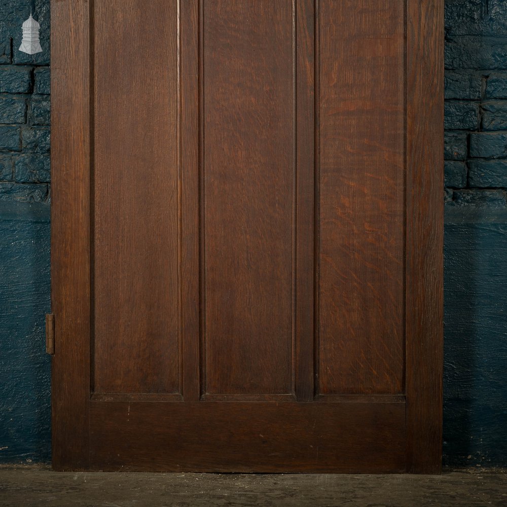 Oak Paneled Door, 5 Panel with Brass Hardware Missing Glazing