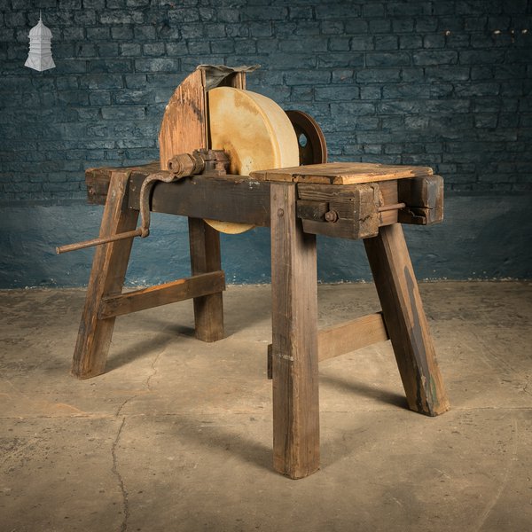 Sandstone Grindstone, Bench Mounted