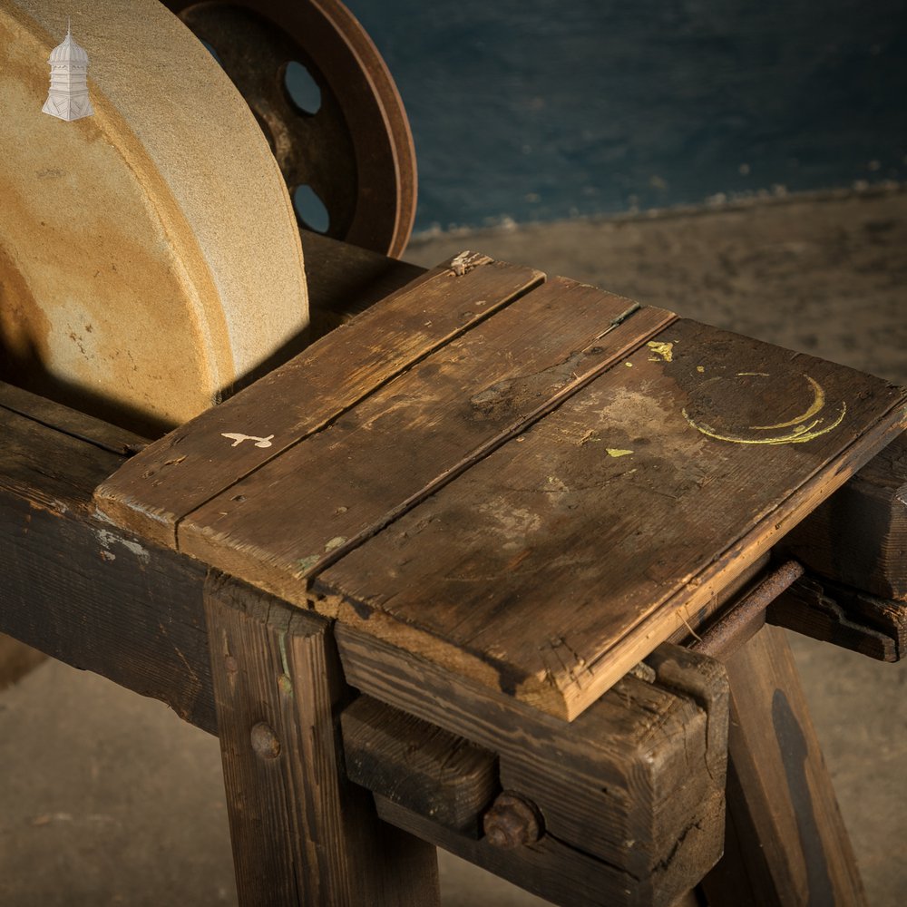 Sandstone Grindstone, Bench Mounted