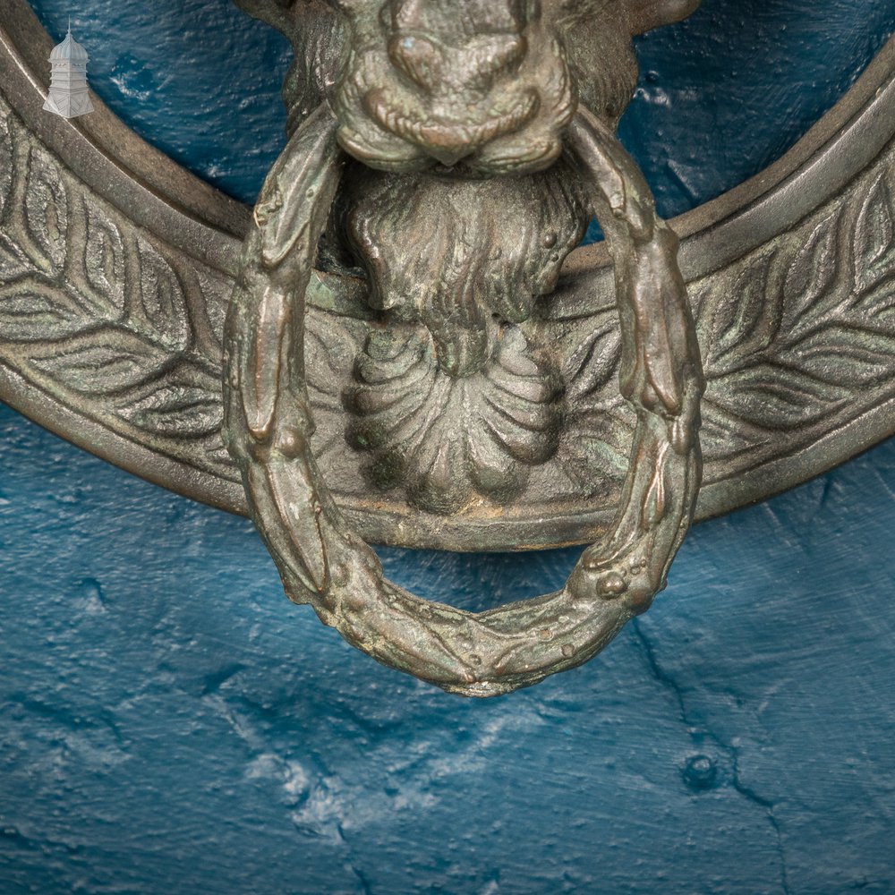 Bronze Georgian Wall Sconce with Sarcophagus and Lion Head Details