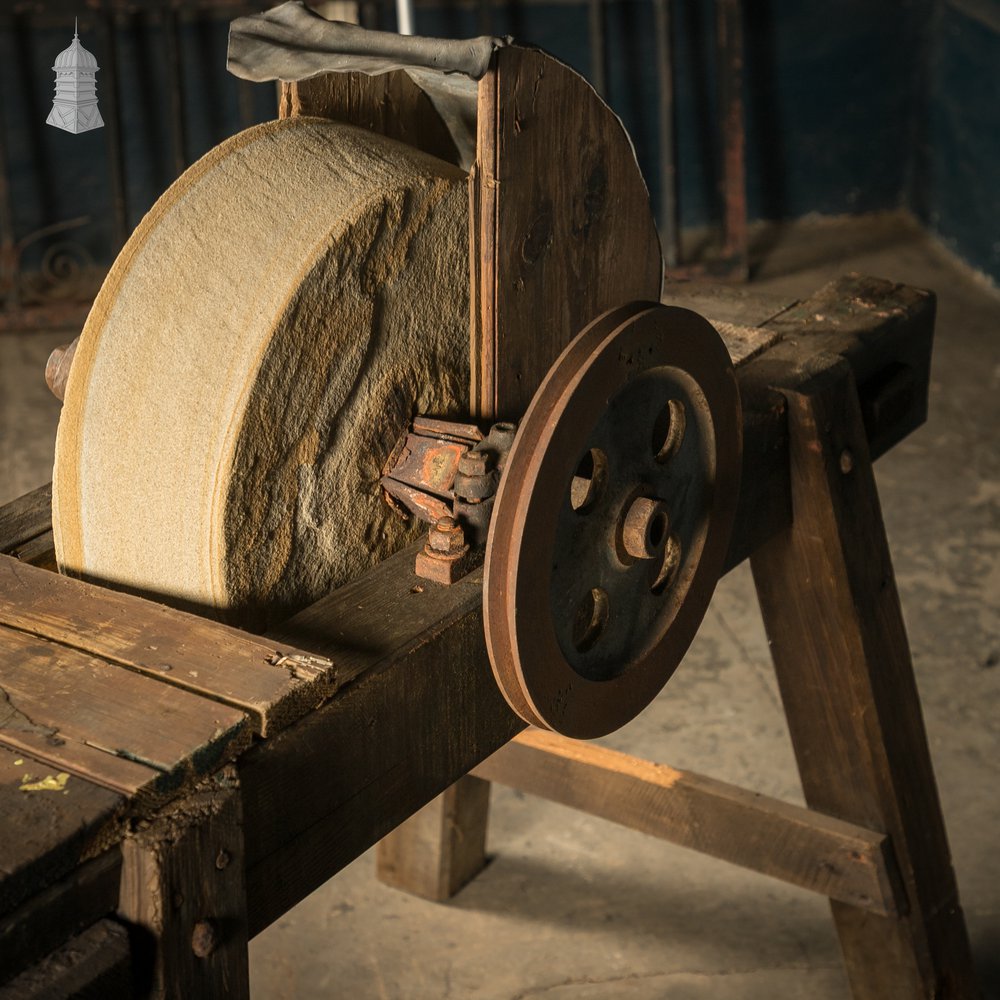 Sandstone Grindstone, Bench Mounted