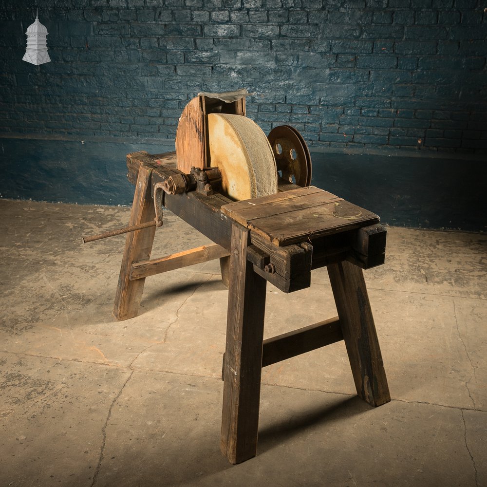 Sandstone Grindstone, Bench Mounted