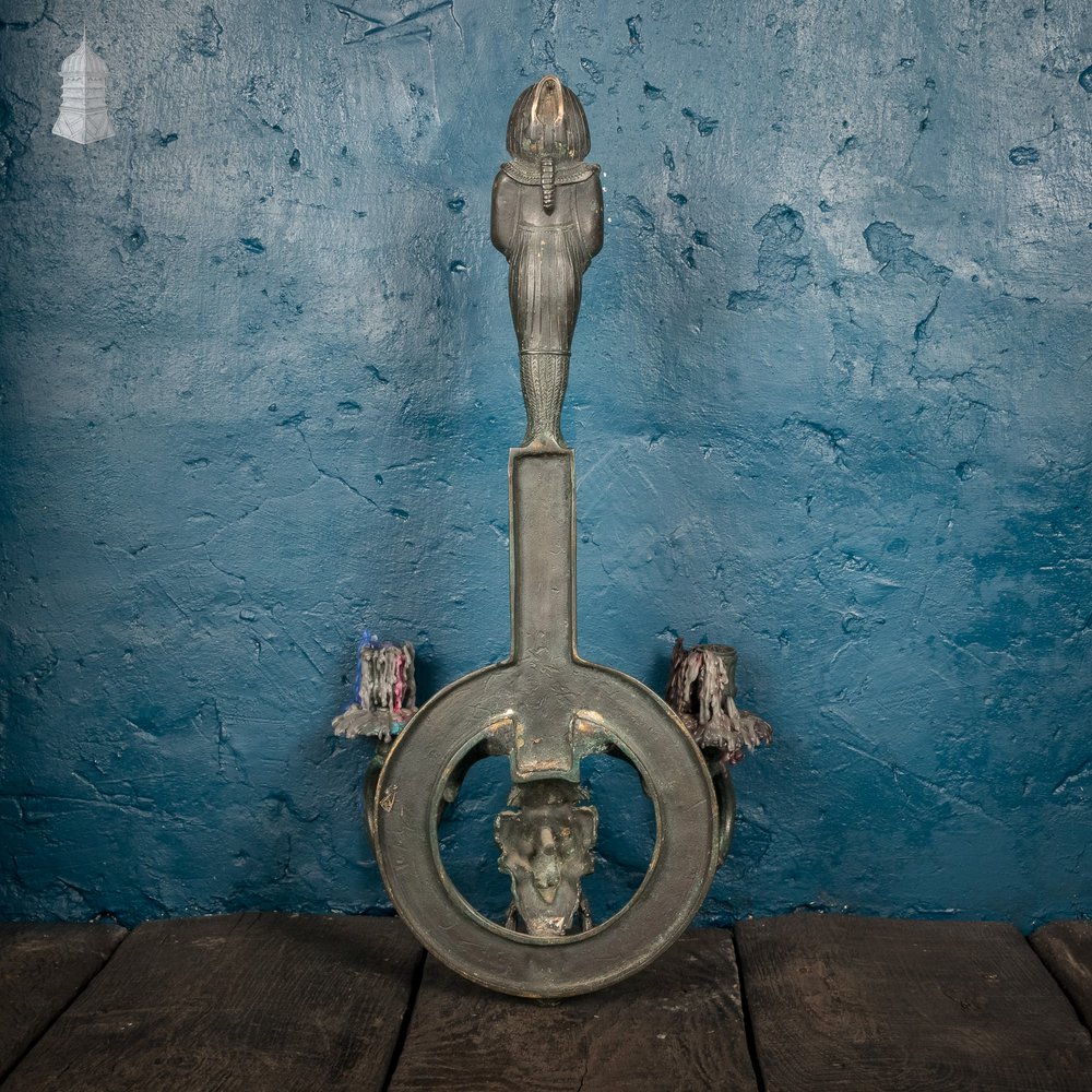 Bronze Georgian Wall Sconce with Sarcophagus and Lion Head Details