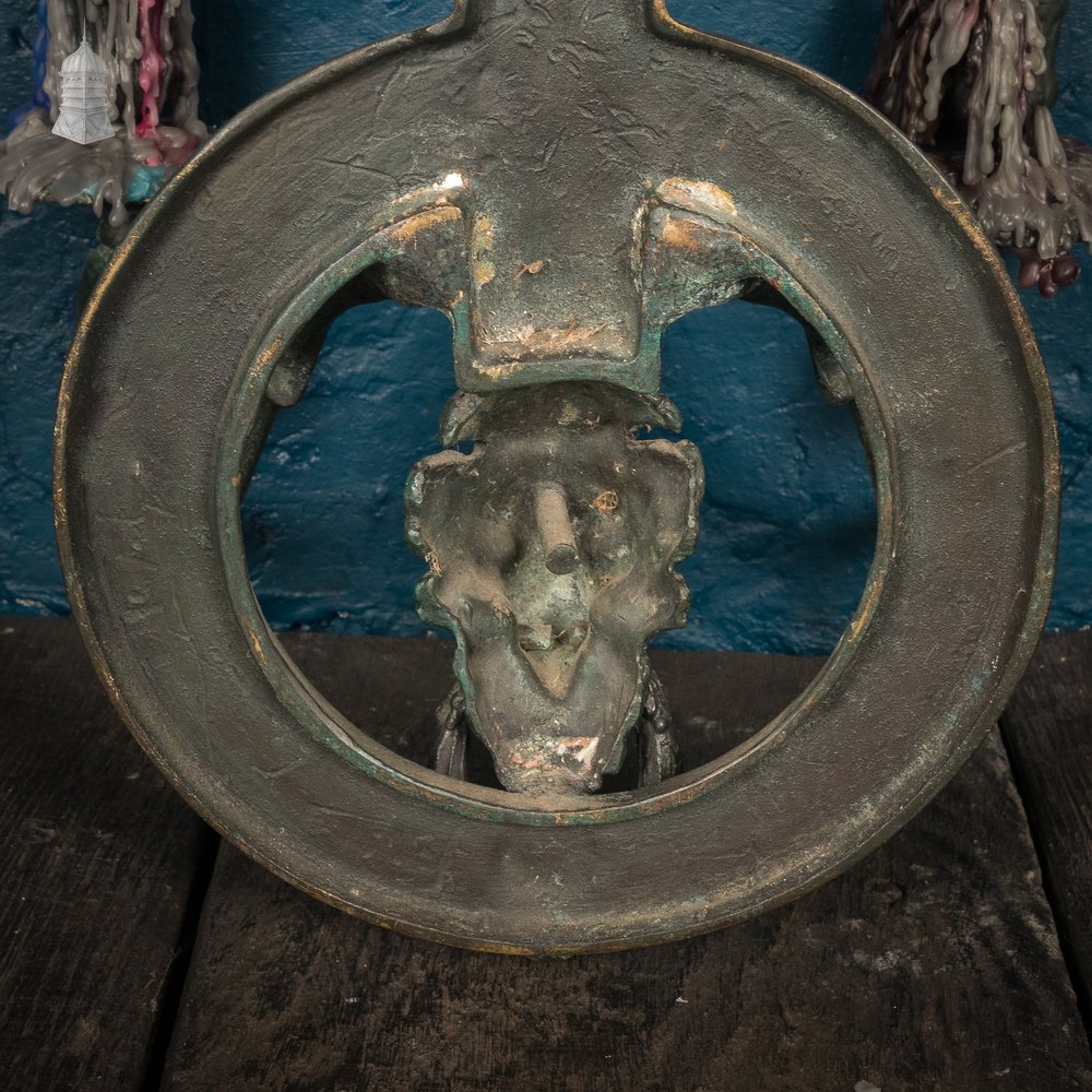 Bronze Georgian Wall Sconce with Sarcophagus and Lion Head Details