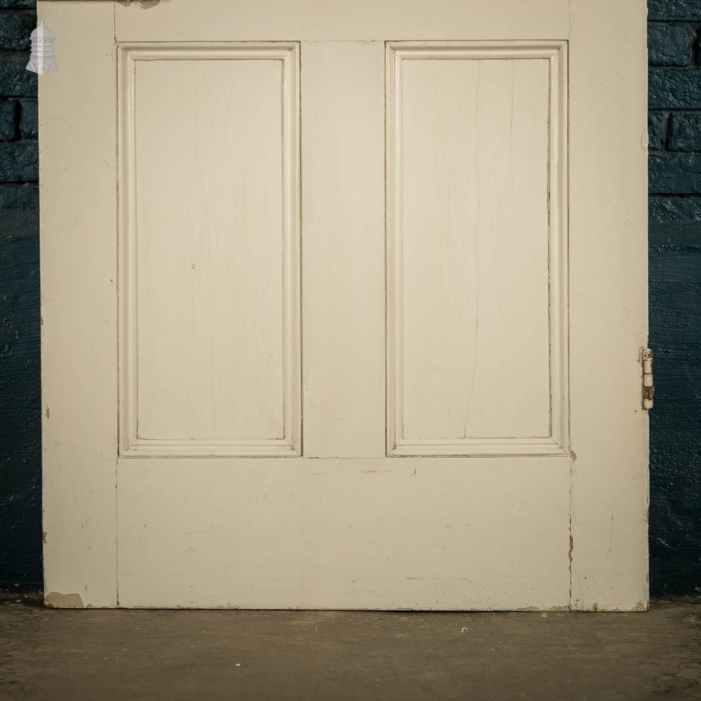 Pine Panelled Door, Victorian 4 Panel, White Painted