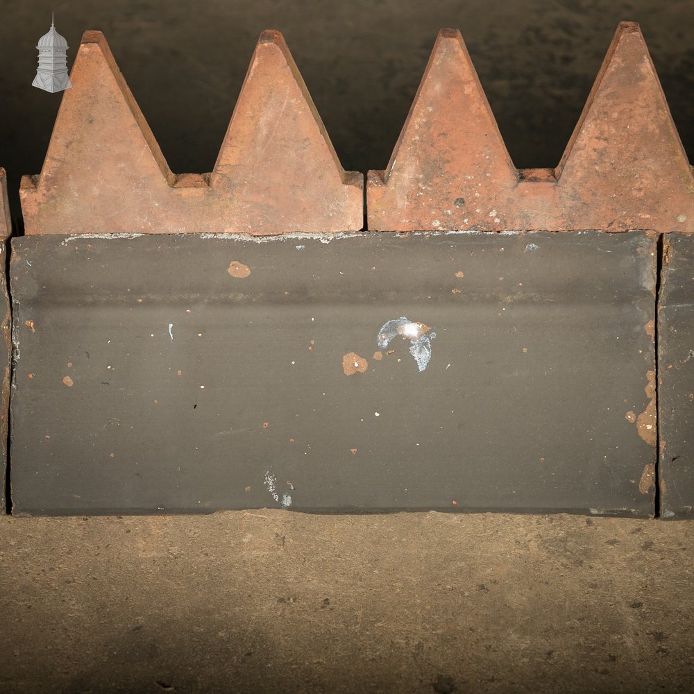 Blue and Terracotta Cox Comb Ridge Tiles, Victorian