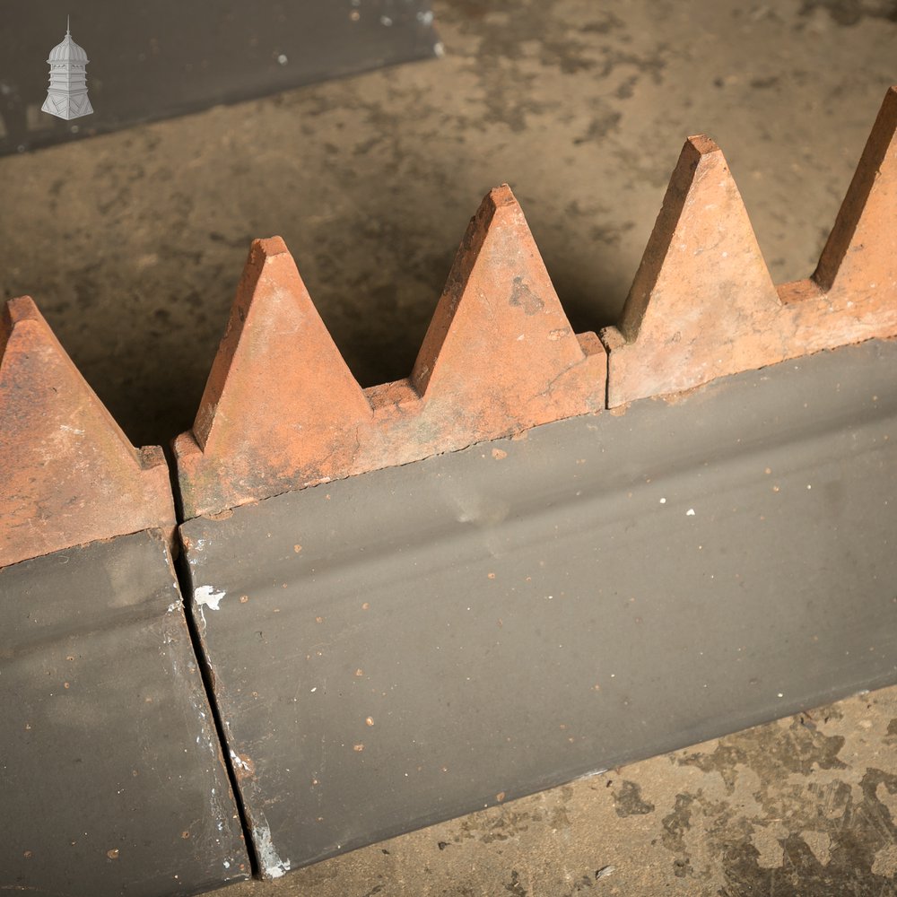 Blue and Terracotta Cox Comb Ridge Tiles, Victorian