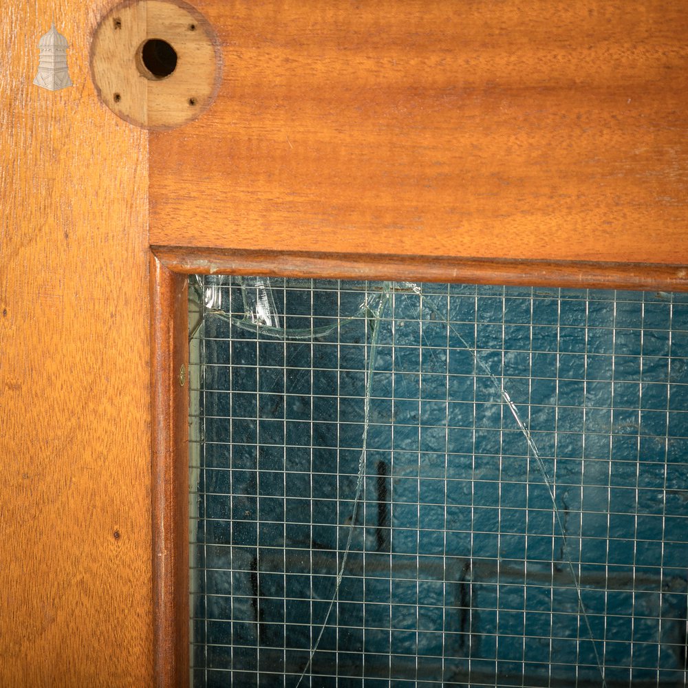 Glazed Internal Door, Mahogany with Wired Glass