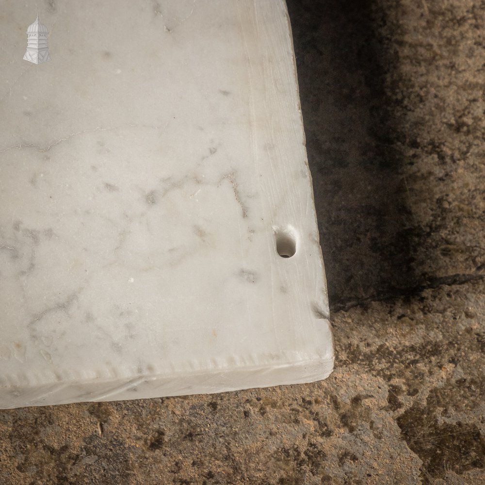 Marble Sink Surround, White Curved Front Marble Worktop with Circular Sink Aperture