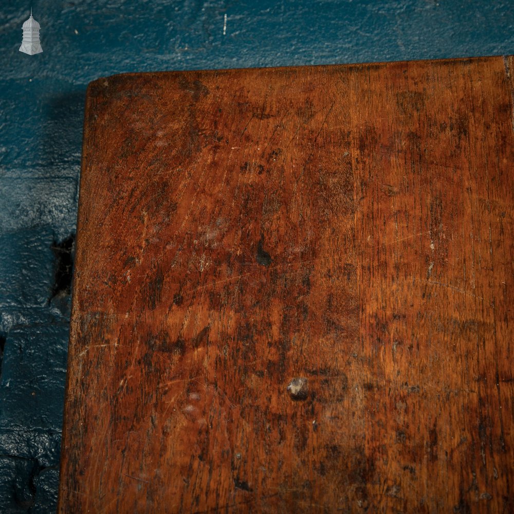 Iroko Worktop, 2.9 Metres Long, Reclaimed From a School Science Lab With Upstand and Sink Cut Out