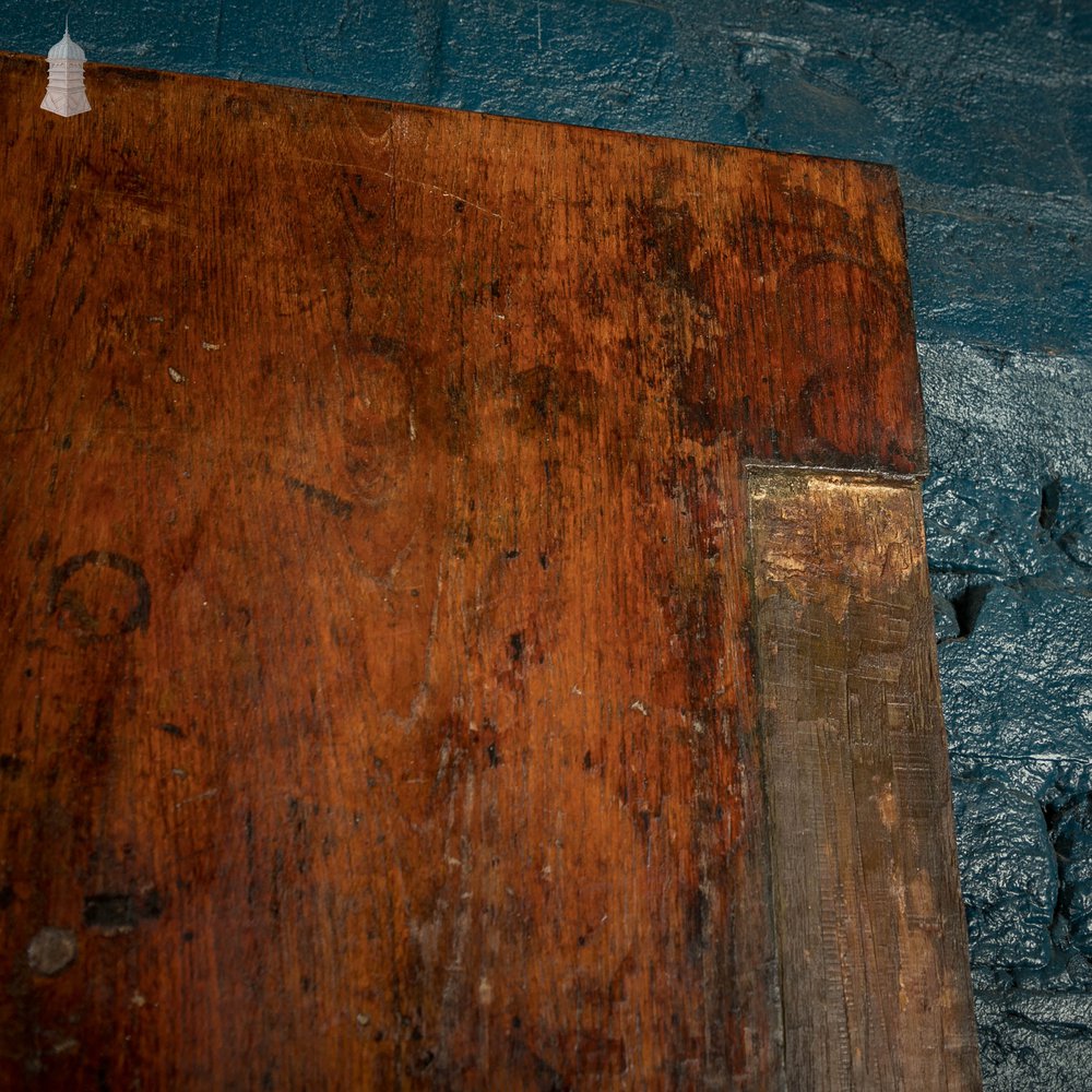 Iroko Worktop, 2.9 Metres Long, Reclaimed From a School Science Lab With Upstand and Sink Cut Out