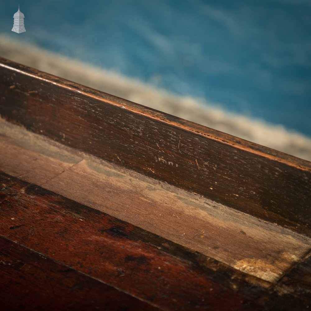 Iroko Worktop, 4.5 Metres Long, Reclaimed From a School Science Lab With Upstand and Sink Cut Out