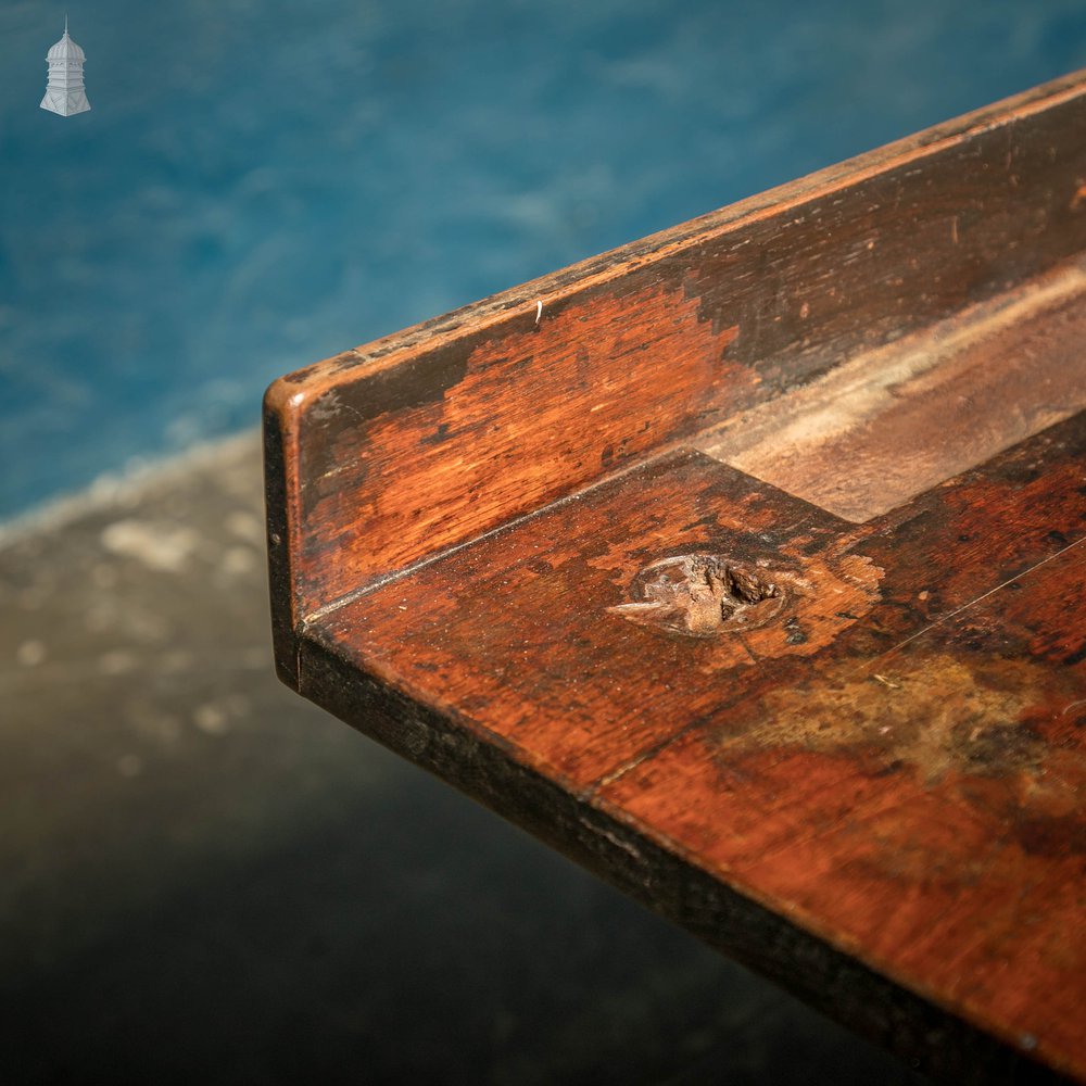 Iroko Worktop, 2.9 Metres Long, Reclaimed From a School Science Lab With Upstand and Sink Cut Out