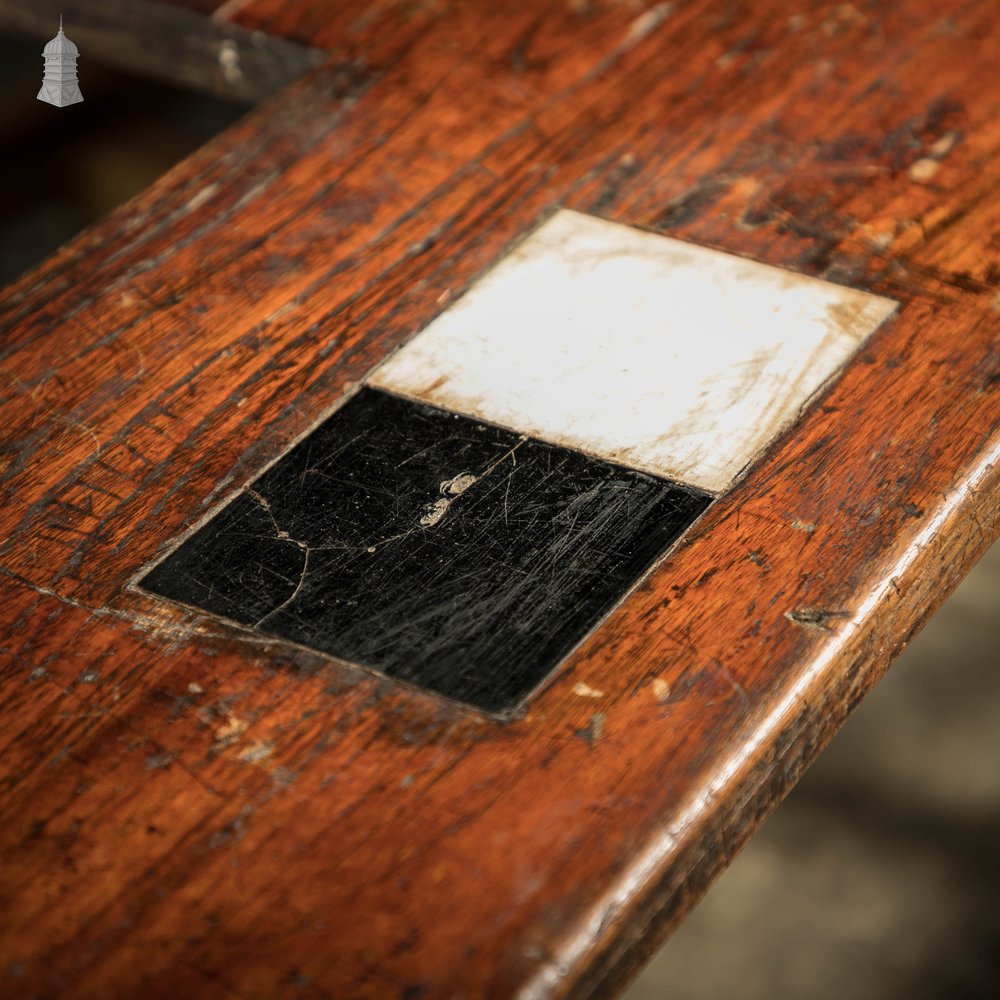 Iroko Worktop, 2.9 Metres Long, Reclaimed From a School Science Lab With Upstand and Sink Cut Out