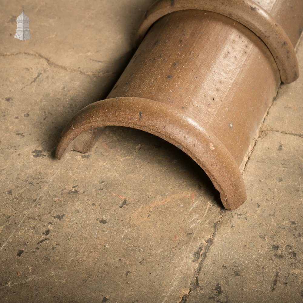 Capped Interlocking Terracotta Ridge Tiles, Batch of 23
