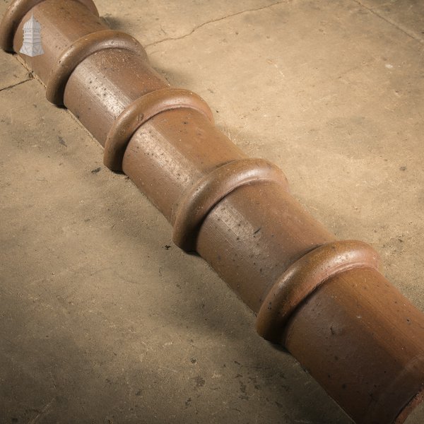 Capped Interlocking Terracotta Ridge Tiles, Batch of 23