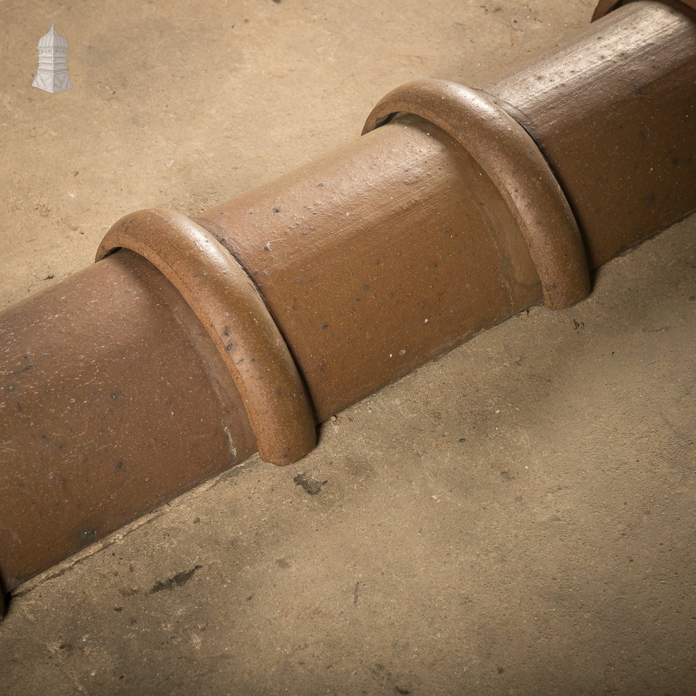 Capped Interlocking Terracotta Ridge Tiles, Batch of 23