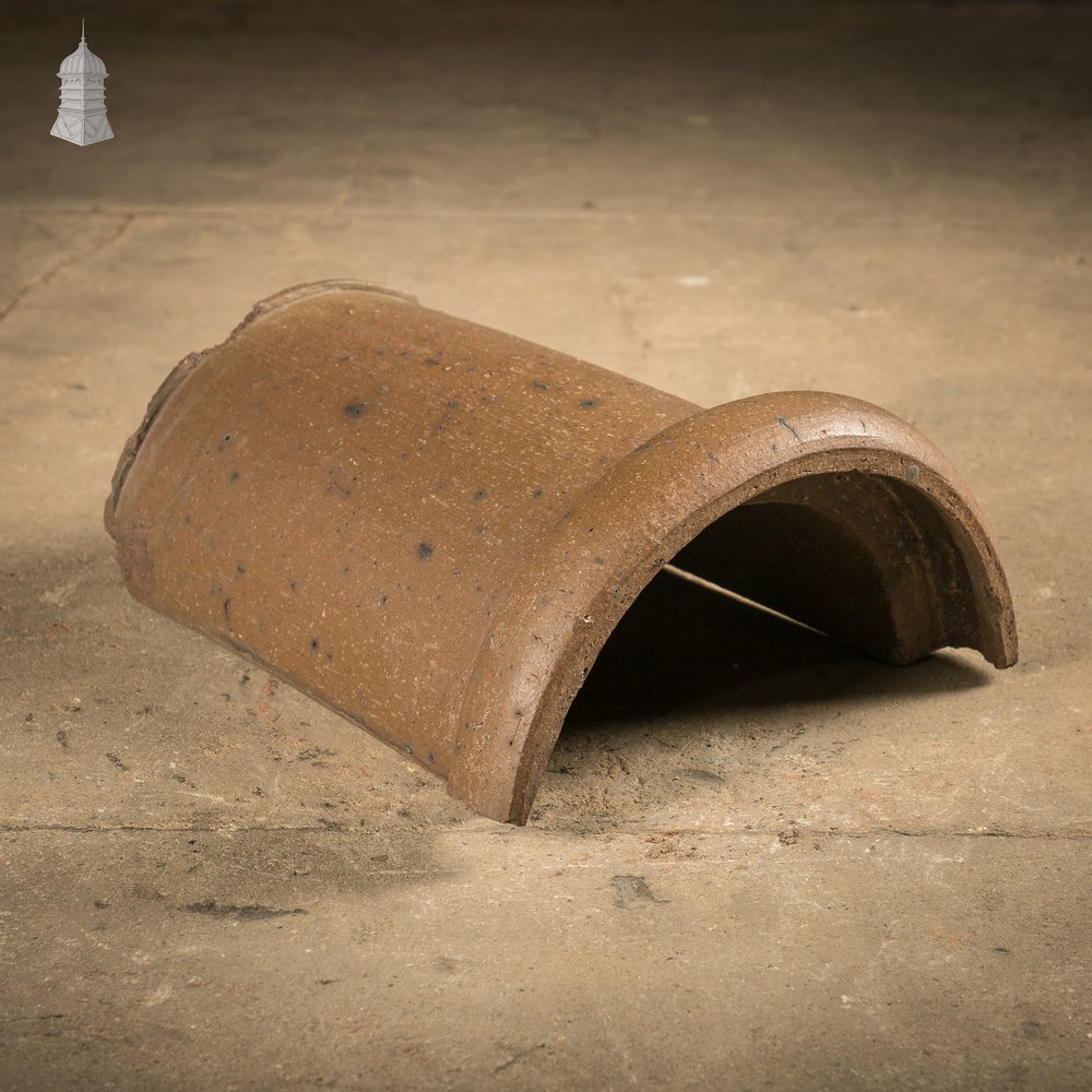 Capped Interlocking Terracotta Ridge Tiles, Batch of 23