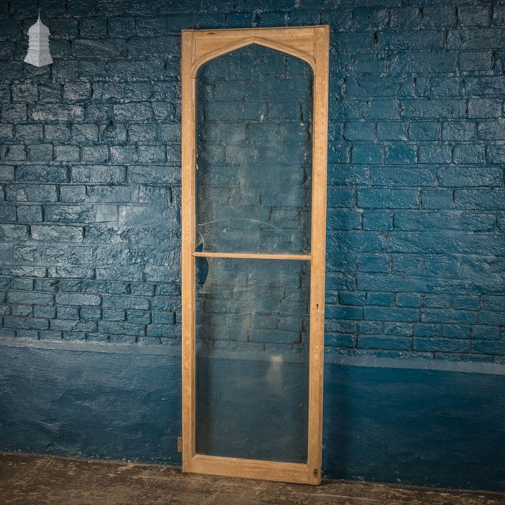 Glazed Pine Door, Cupboard Arched Door with Broken Glazing