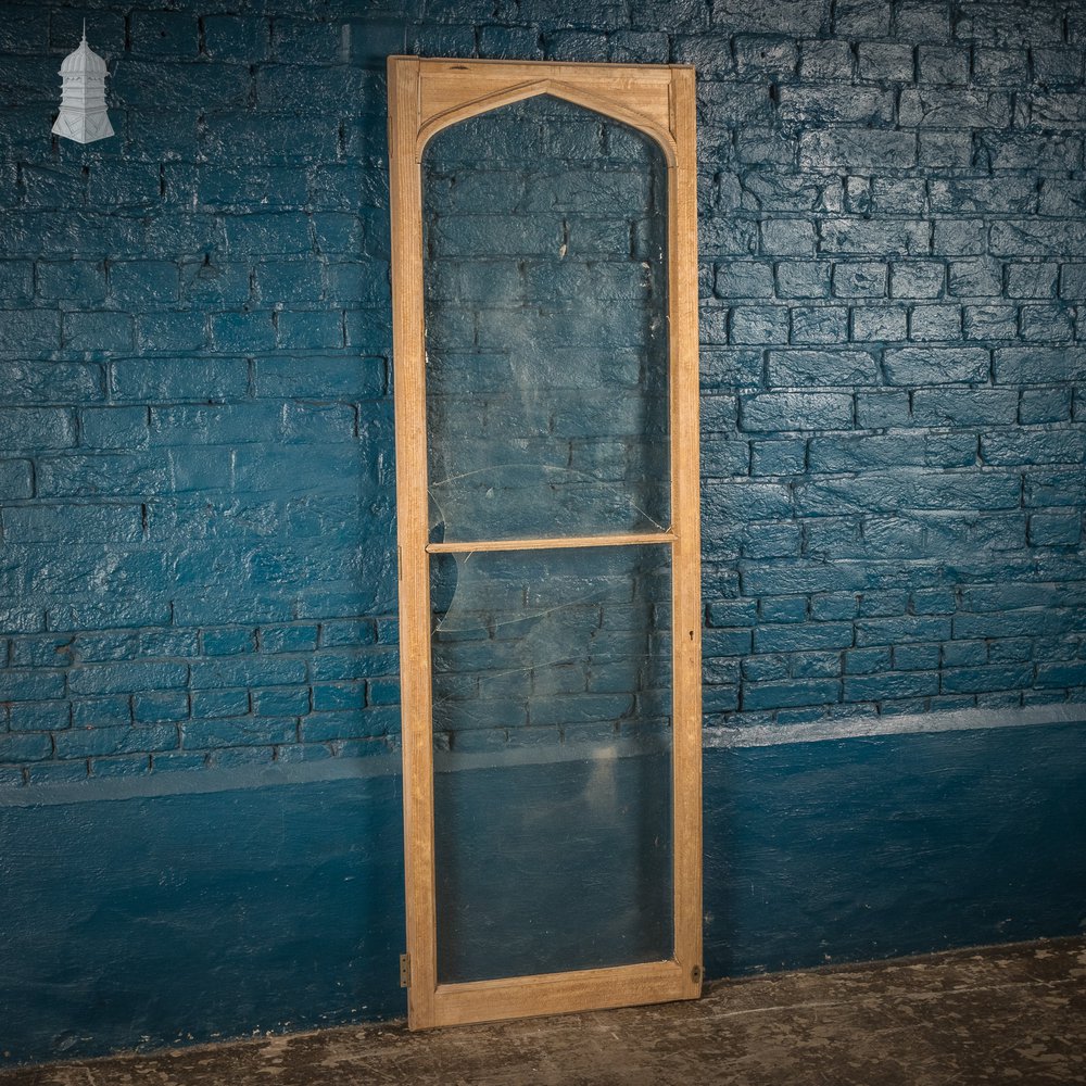 Glazed Pine Door, Cupboard Arched Door with Broken Glazing