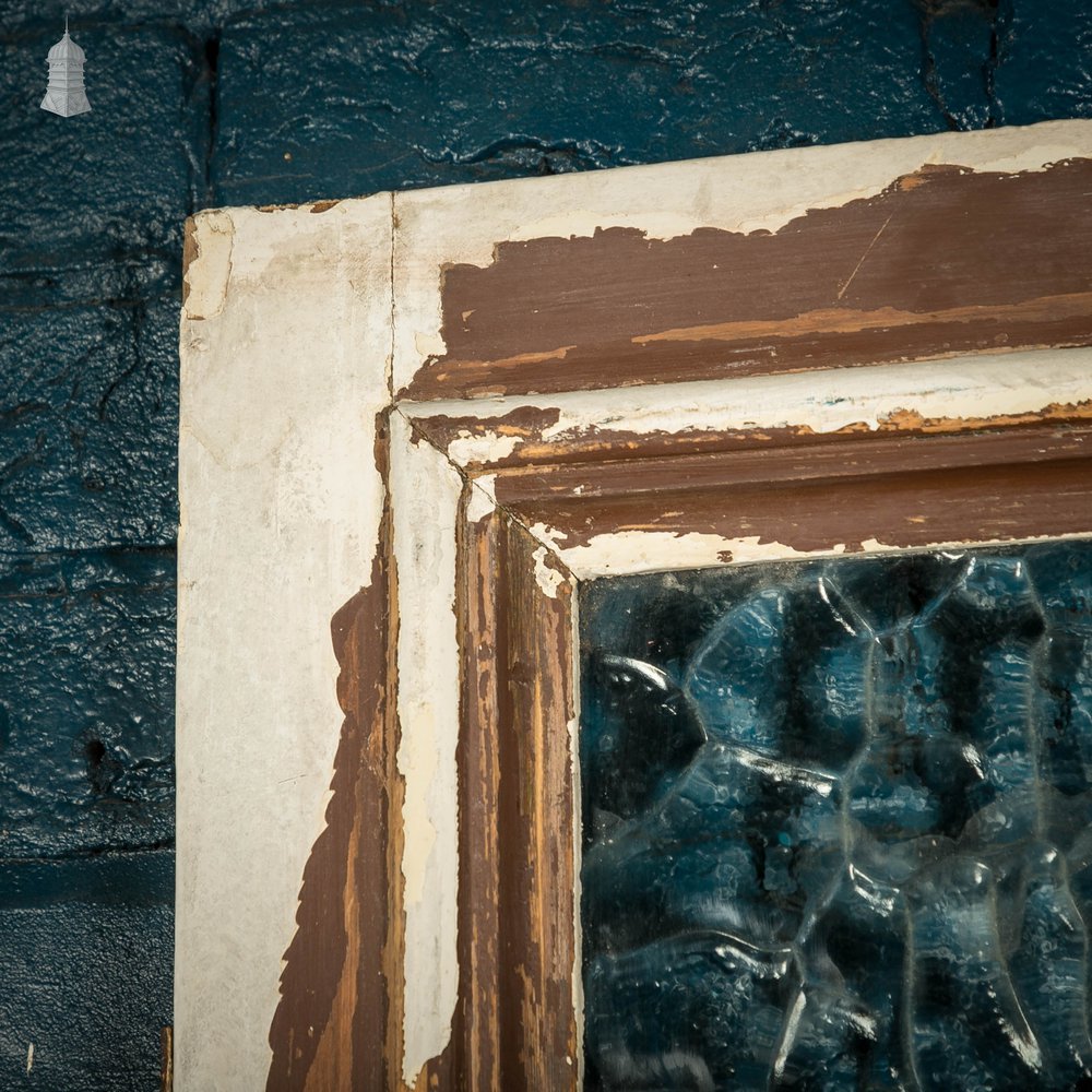 Half Glazed Door, 3 Panel Moulded Painted Pine Textured Glass