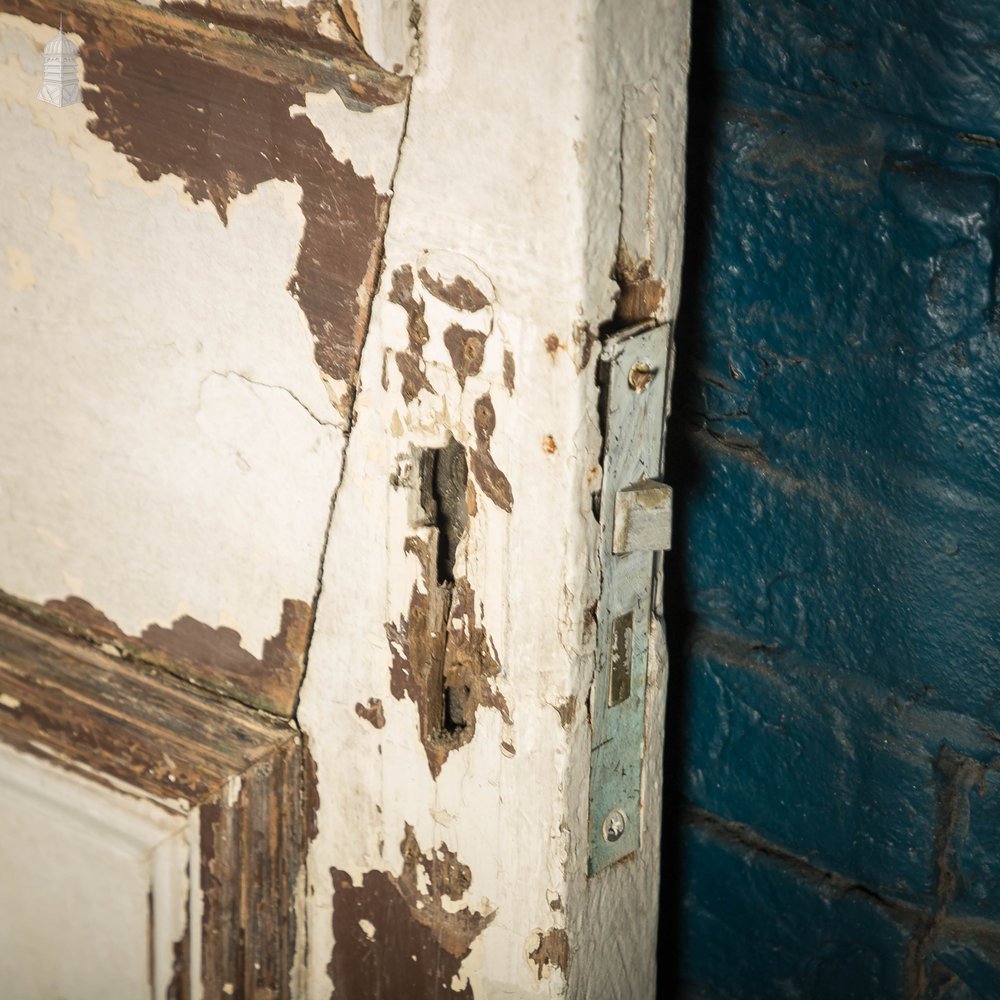 Half Glazed Door, 3 Panel Moulded Painted Pine Textured Glass