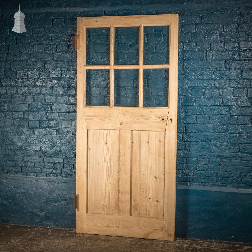 Half Glazed Door, Victorian Paneled Pine