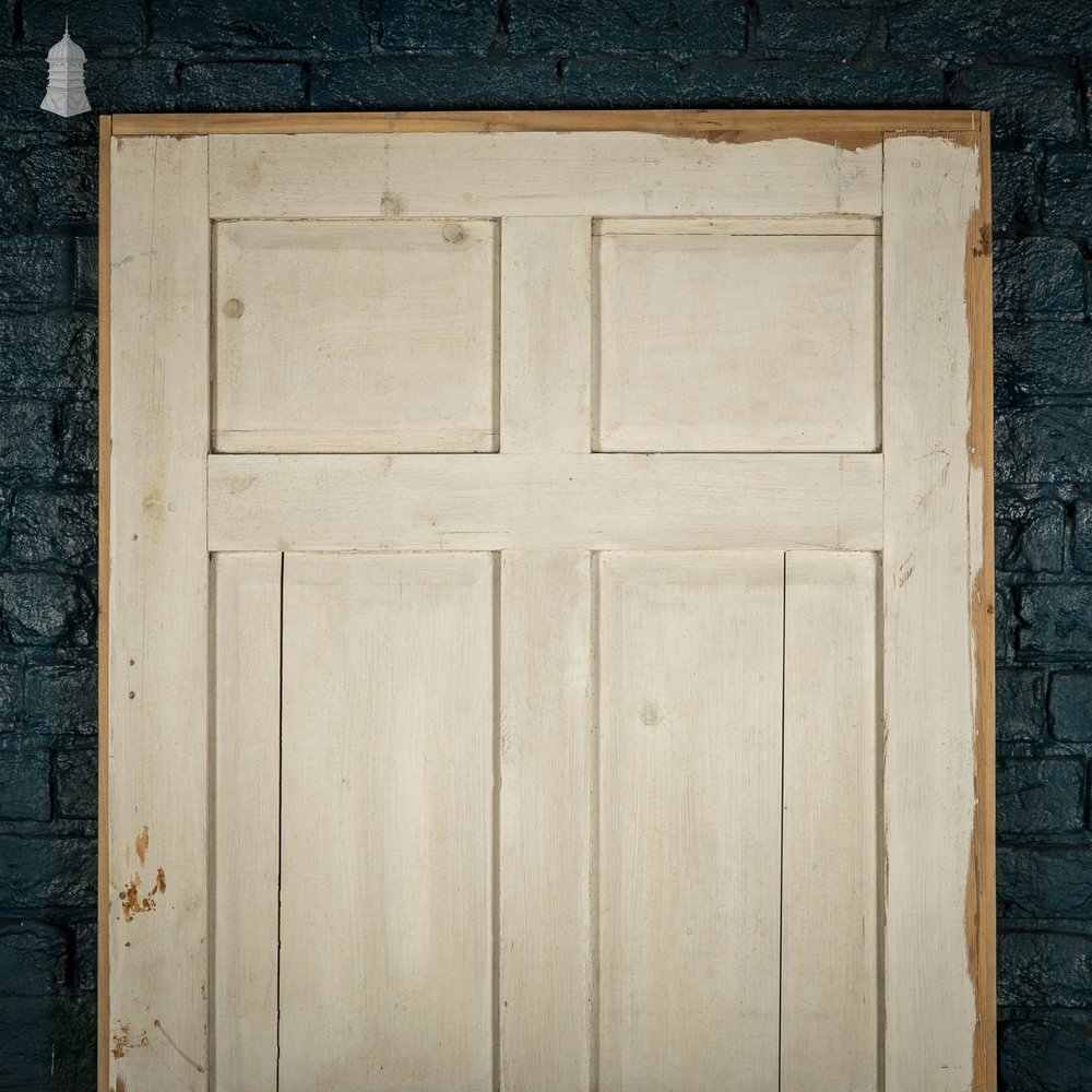 Pine Paneled Door, 6 Panel White Painted