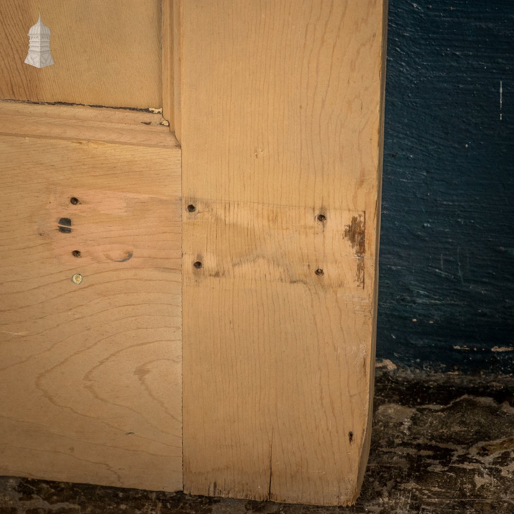 Glazed Pine Door, 1930s Moulded Paneled Door