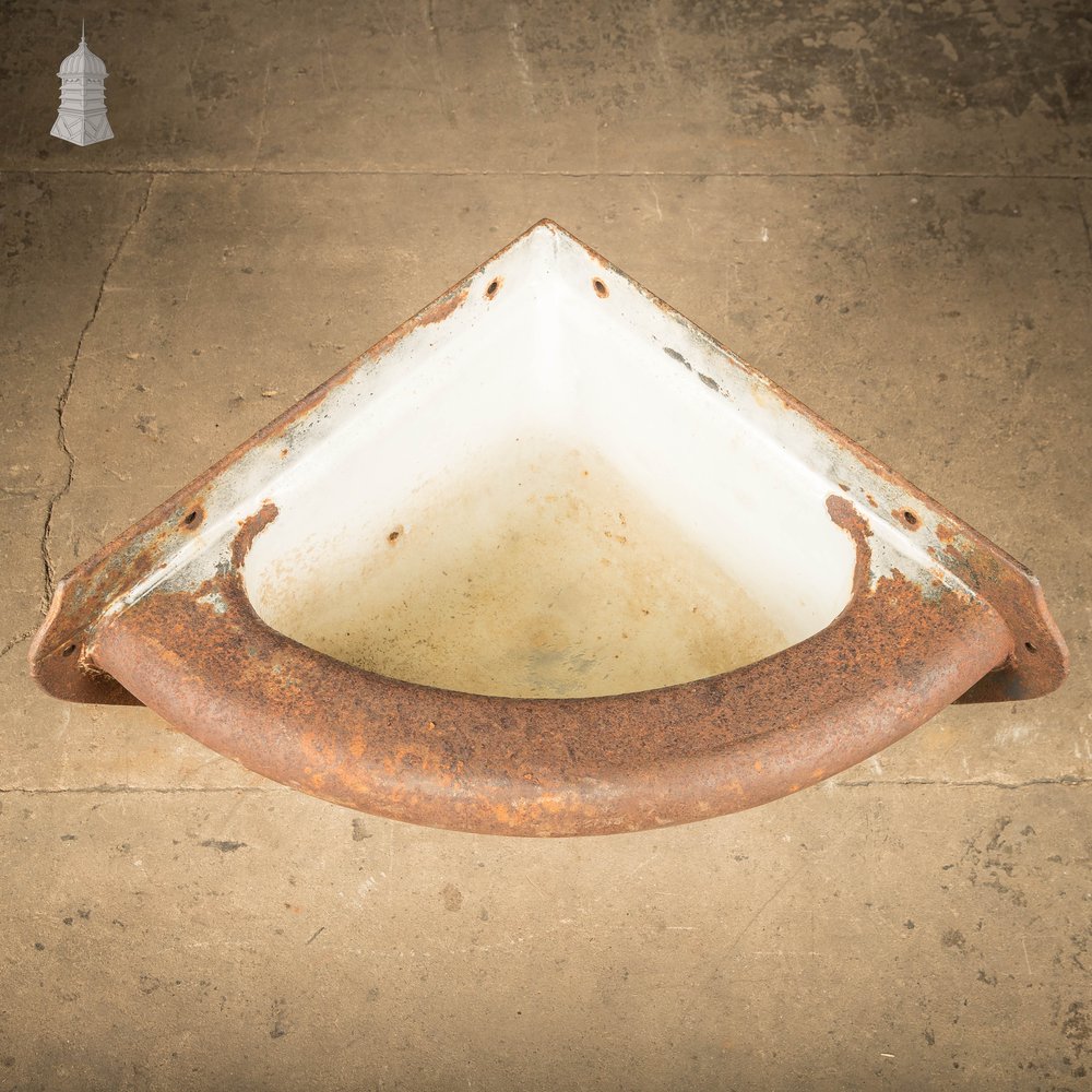 Equine Corner Trough, Part Glazed Cast Iron
