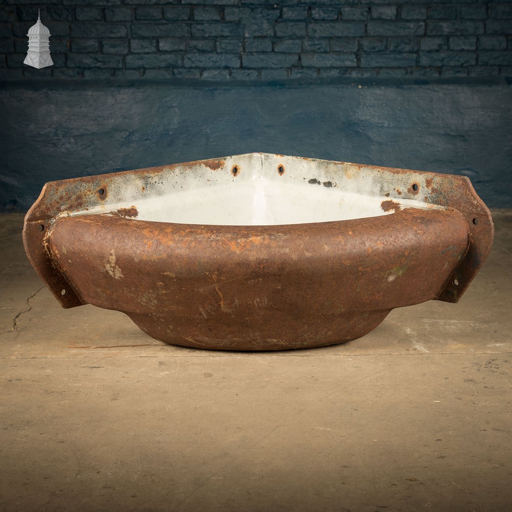 Equine Corner Trough, Part Glazed Cast Iron