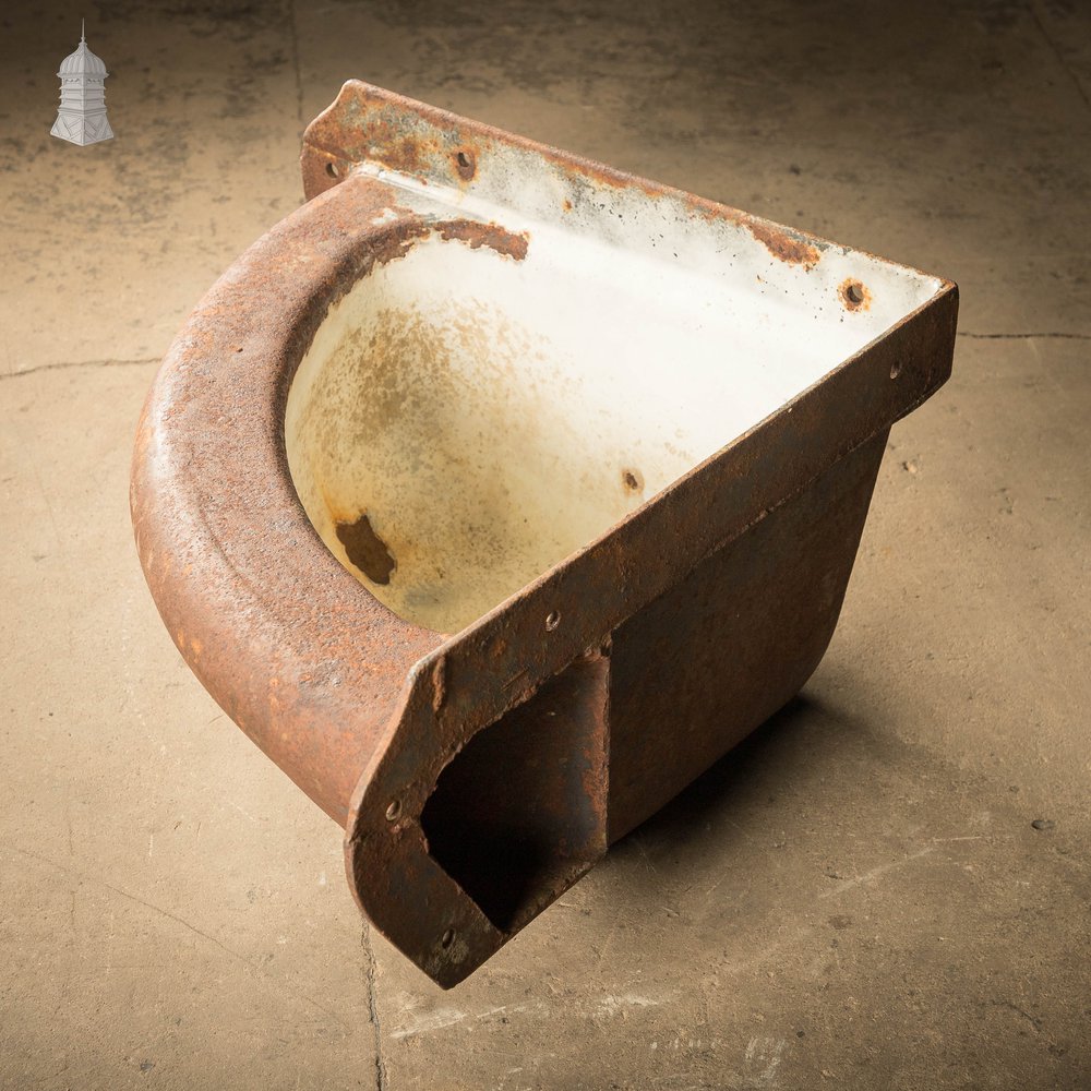 Equine Corner Trough, Part Glazed Cast Iron