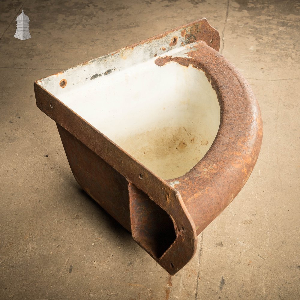 Equine Corner Trough, Part Glazed Cast Iron