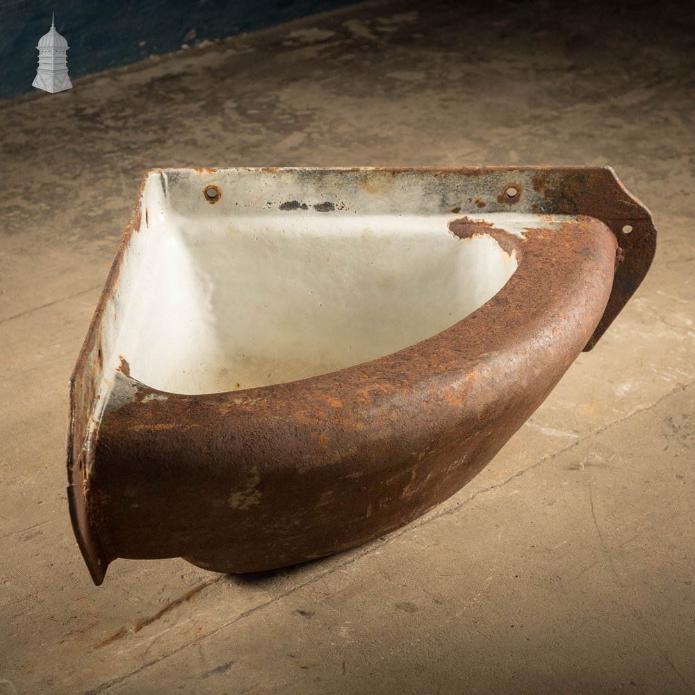 Equine Corner Trough, Part Glazed Cast Iron