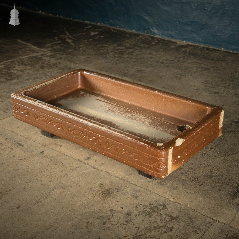 Edwardian Trough Sink, Shallow Salt Glazed