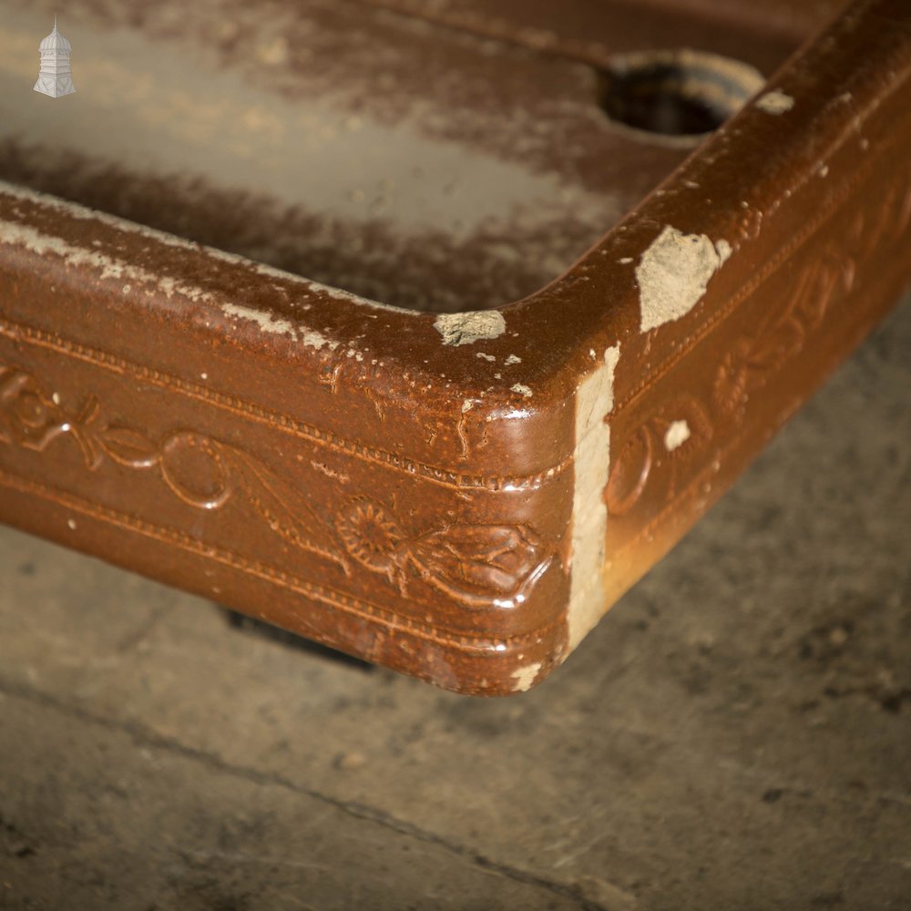 Edwardian Trough Sink, Shallow Salt Glazed