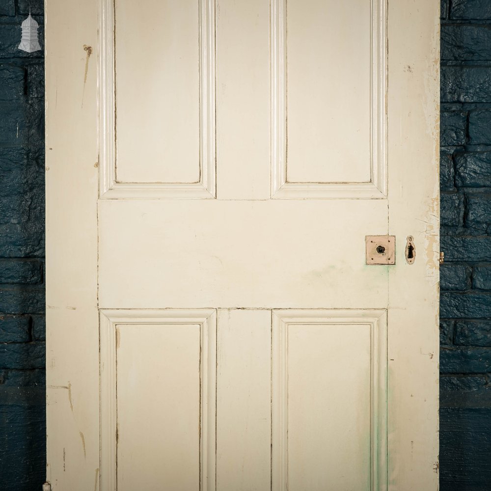 Pine Paneled Door, 6 Panel White Painted