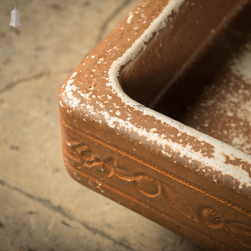 Edwardian Trough Sink, Shallow Salt Glazed