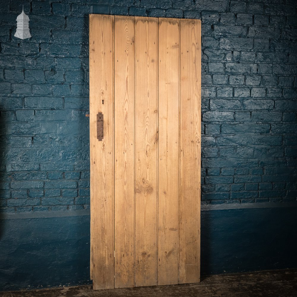 Pine Beadboard Door, 19th C Ledged Cottage Door