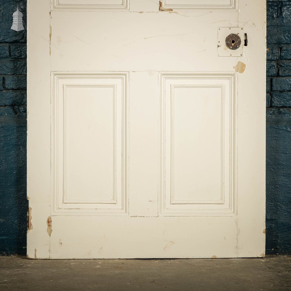 Pitch Pine Paneled Door, 6 Panel White Painted